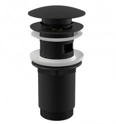 Черный донный клапан для раковины KorDi KD A706 Black Matt Click-Click