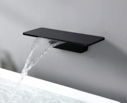 Черный смеситель для ванны с каскадным изливом KorDi Black Night KD 350775 Black Matt